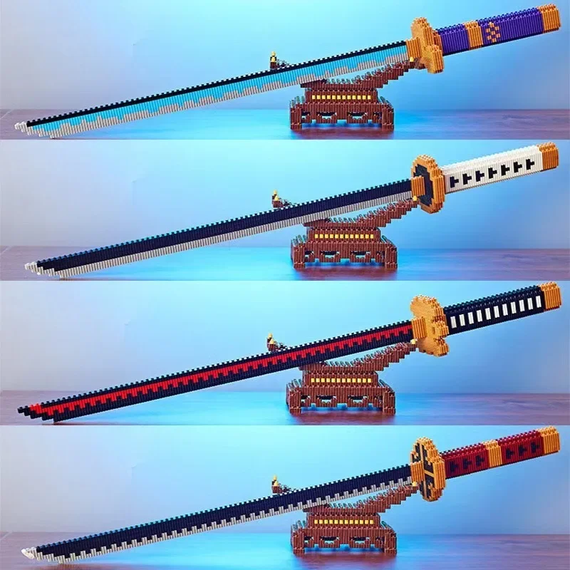 Фото Строительные блоки Linkgo Sword Demon Slayer Roronoa Zoro Sandai Kitetsu DIY собранный алмазный соединитель мини-кирпичная фигурка игрушки №2