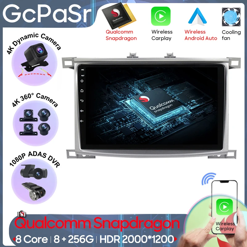 

Car Radio Carplay Android For Toyota Land Cruiser LC 100 For Lexus LX470 J100 2 II 2002 - 2007 Navigation GPS Video DSP No 2din