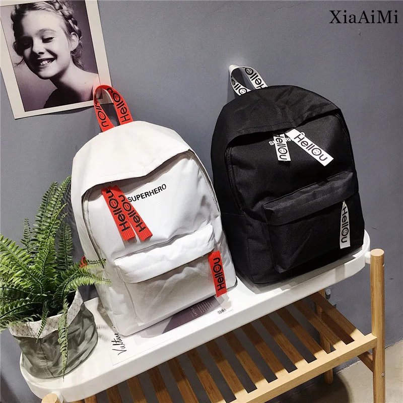 Ladies Large Space Solid Color Zipper Backpack Student School Bag Sports Outdoor Travel Portable Dual-Use Backpack