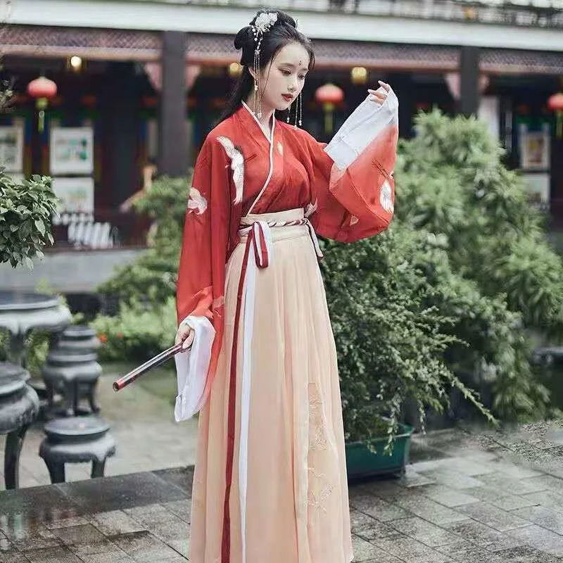 Женский праздничный наряд Hanfu для женщин винтажное Ретро сказочное китайское