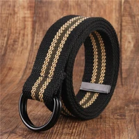 new 17colors vitality canvas belt for menwomen alloy double ring buckle non porous design korean simplicity waist belt for jean