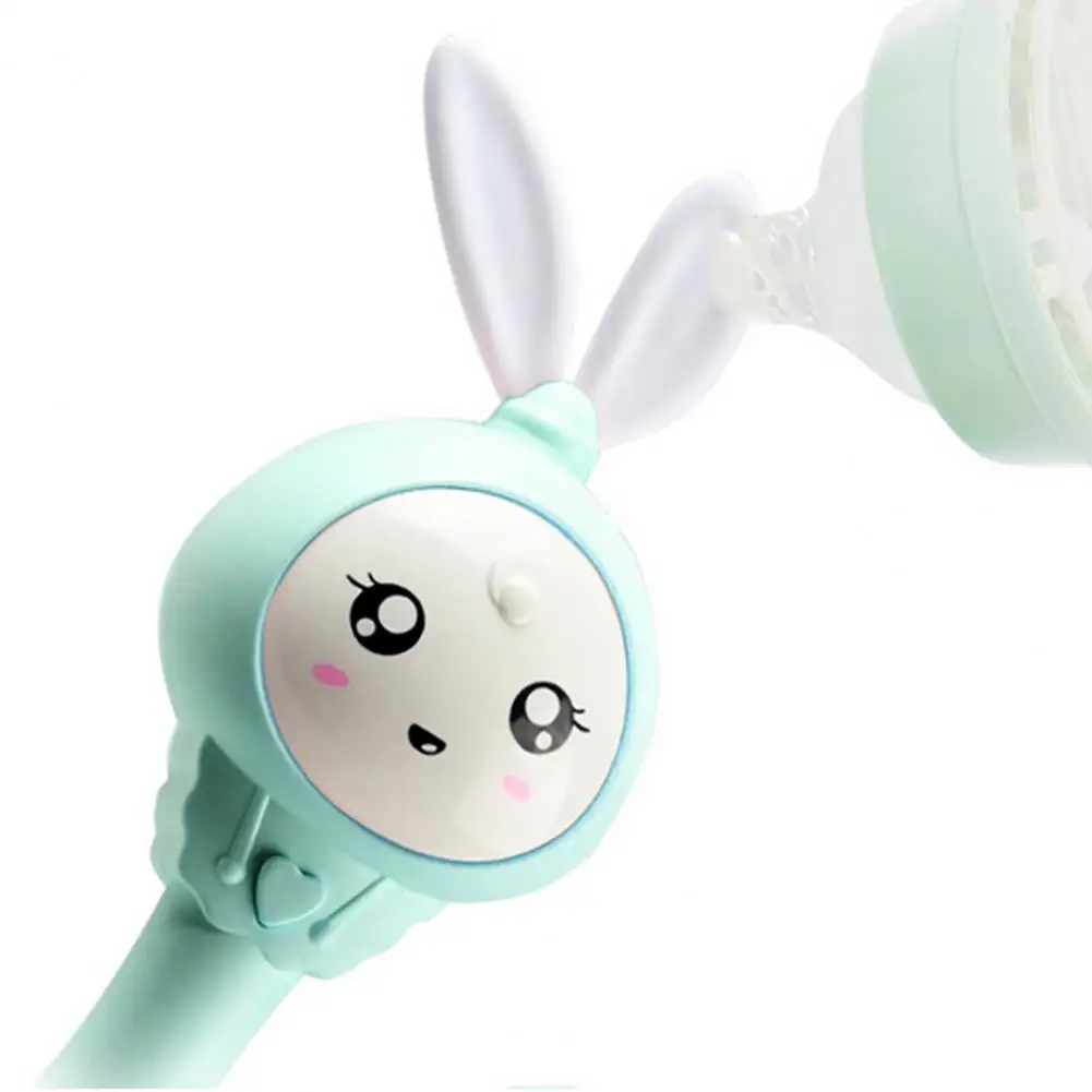 Baby Music Flashing Rattle Toys Rabbit Teether Hand Bells Mobile Infant Stop Weep Tear Rattles Newborn Early Educational Toy