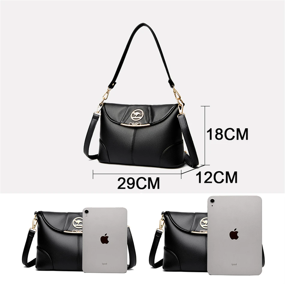 New Trendy High Quality Soft Leather Crossbody Bag for Women Luxury Handbags Women Bags Designer Female Casual Shoulder Bag Sac