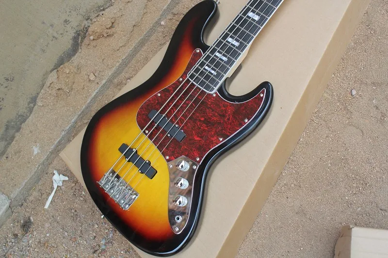 

Free Shipping top quality factory custom New Electric bass guitar Jazz Bass 4-Strings 5-Strings Sunburst color bass guitar 423