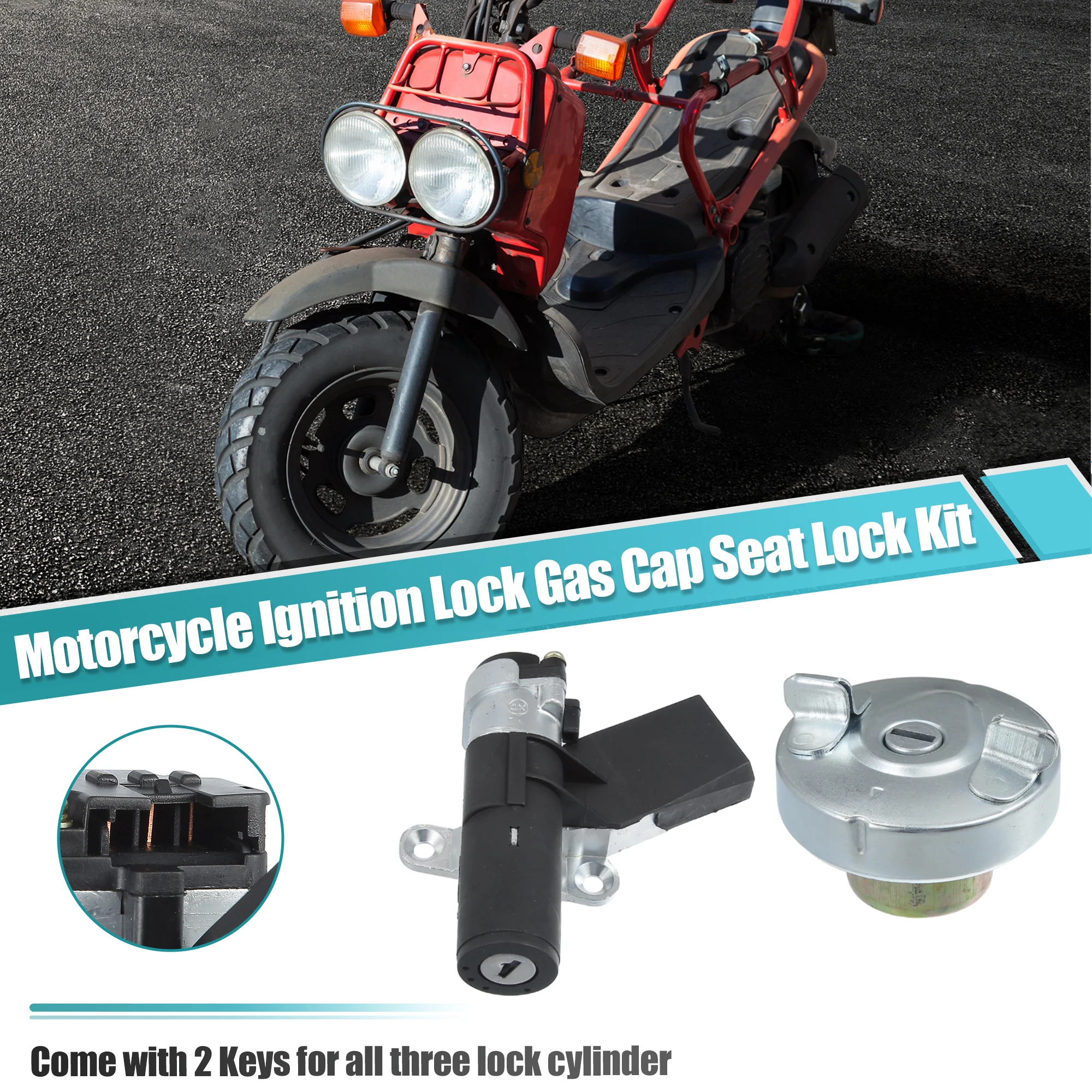

Motoforti 1 Set Motorcycle Ignition Switch Fuel Gas Cap Seat Lock for Honda NPS50 Ruckus 2003-2005 for Honda NPS50 Ruckus 50