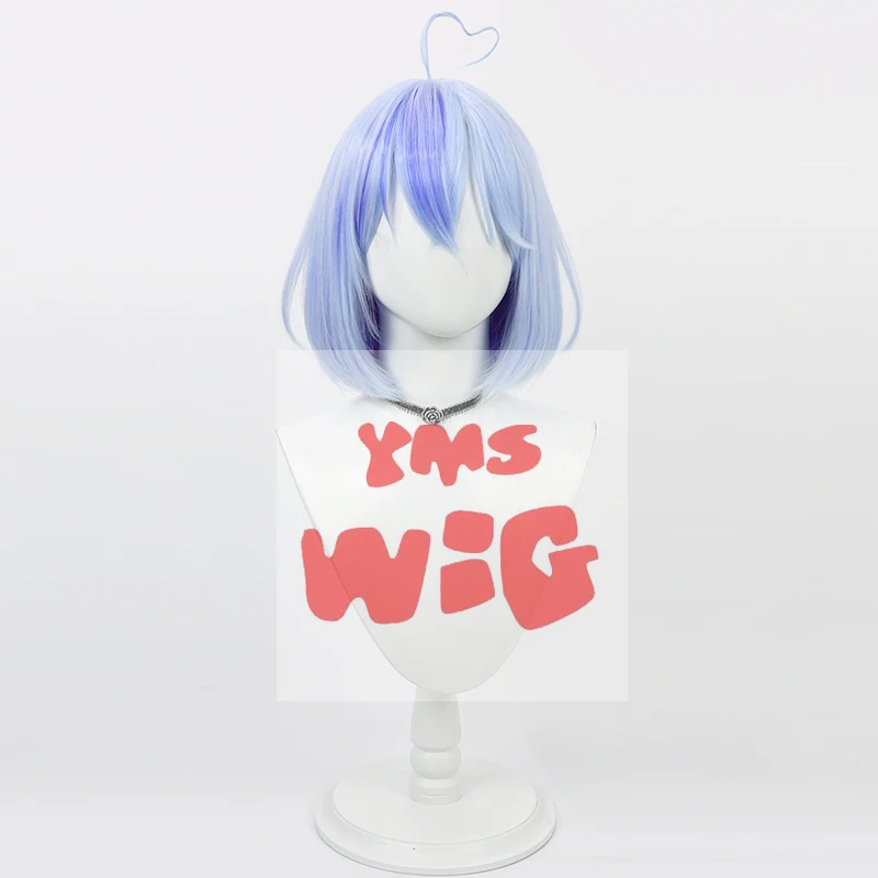 Vtuber Hololive Yukihana Lamy Косплей Парик Короткий Тип Синий Смешанные Синтетические Волосы