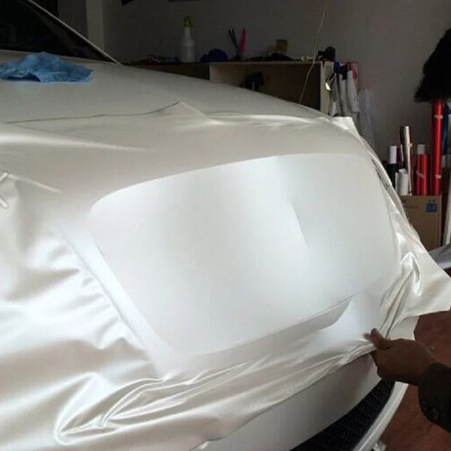 

Автомобильный Стайлинг, матовая сатиновая хромированная керамическая белая виниловая пленка, обертывания, автомобильная наклейка, рулон, автомобильное украшение из фольги