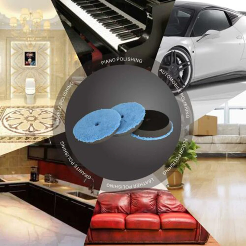 

3 Pcs Microfibre Pad 150mm -6Inch Hook Loop Machine Polishing Pad For Cars Body Polish Car Cleaning Tool Set