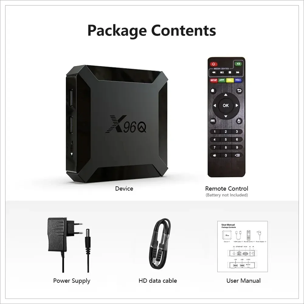 X96Q 스마트 안드로이드 TV 박스 지원 4K 비디오 Allwinner H313 쿼드 코어 2GB16GB 휴대용 스트리밍 미디어 플레이어