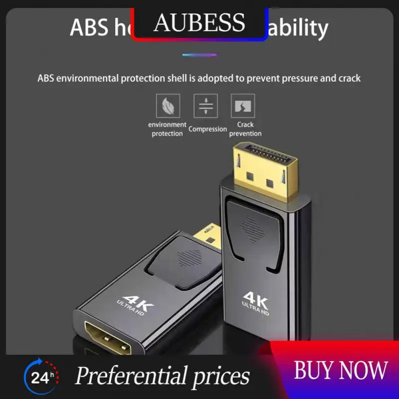 

Портативный адаптер Otg 4k/1080p, быстрая передача Dp штекер на HDMI-совместимый гнездовой разъем, защита от помех, Универсальный мини