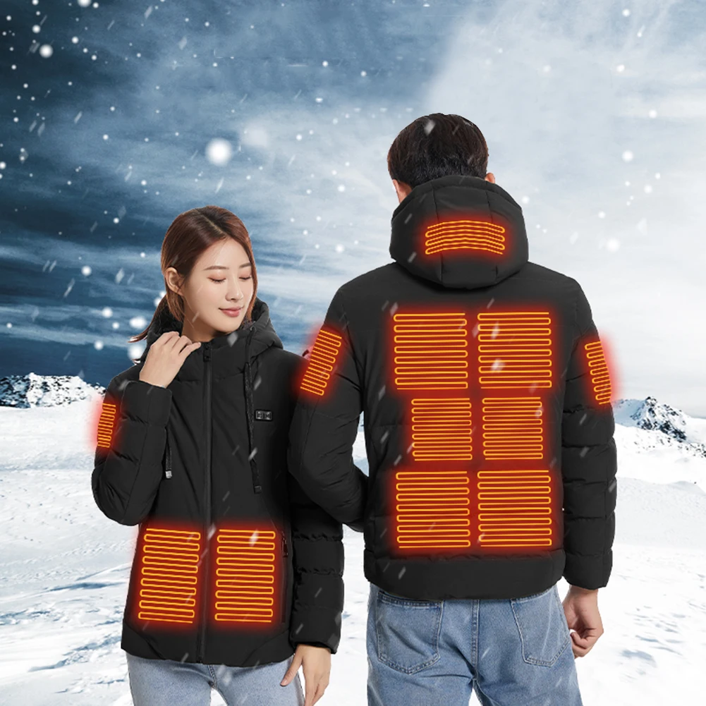 

11 Areas Heated Jackets Men's Vest USB Winter Outdoor Electric Heating Women's Jacket Warm Thermal Clothing Heatable Cotton Vest