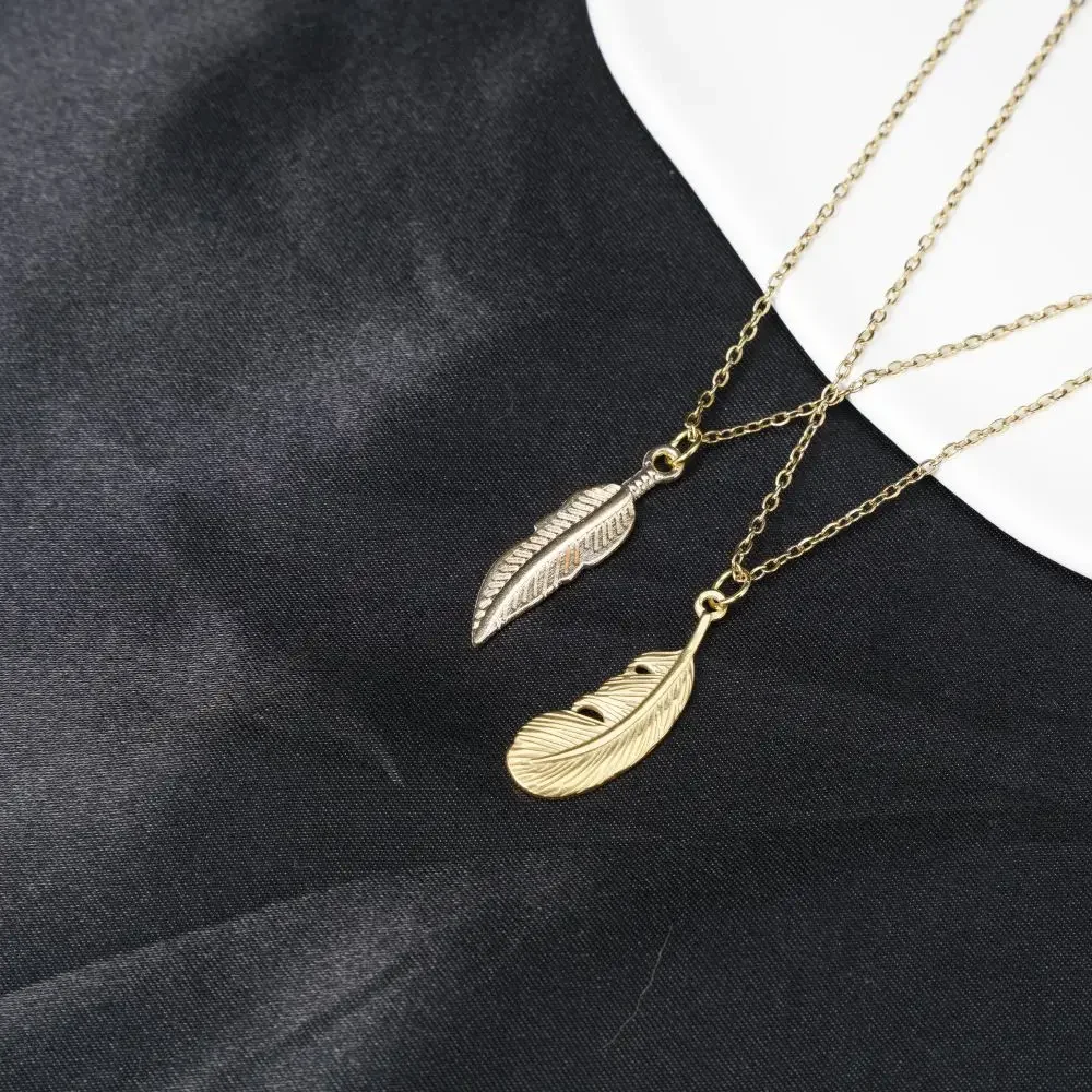 Цепочка с подвеской в виде пера из нержавеющей стали