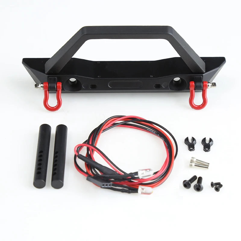 

KYX simulation climbing toy car frame Axialscx10TRX-4 front bumper metal front bumper with 2 lights wire