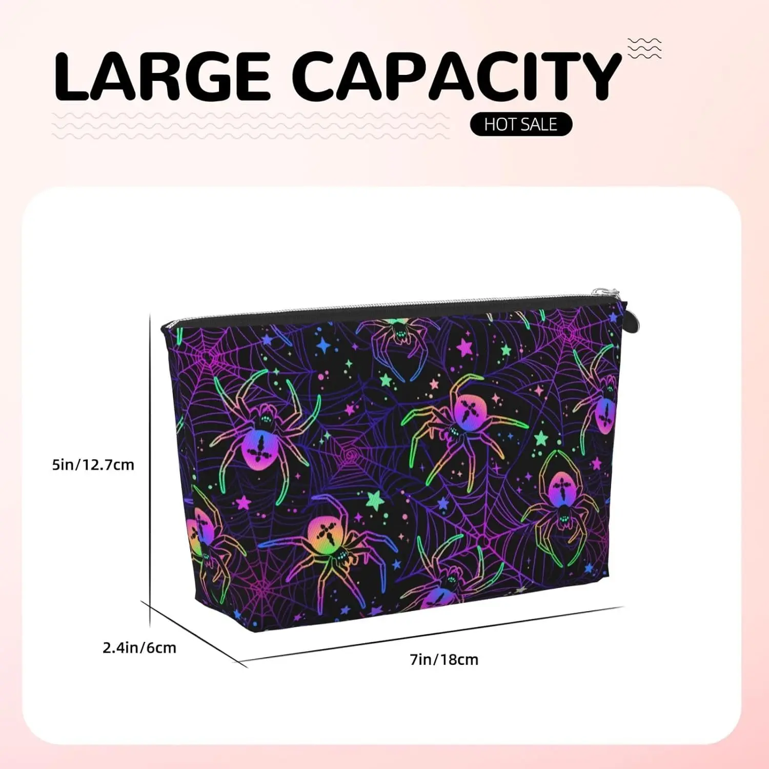 Разноцветная косметичка с пауками женские дорожные туалетные принадлежности