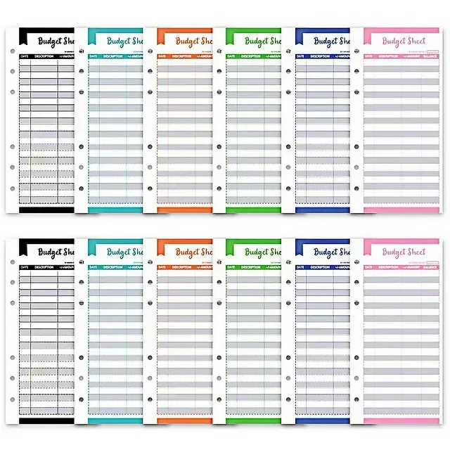 

2026 A6 Бюджетный планировщик из искусственной кожи, карманы, бюджетные листы для расходов, блокнот, денежный конверт, органайзер, система с прозрачной молнией