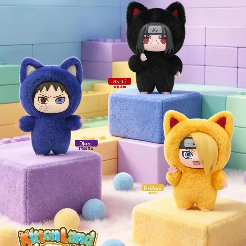Фото Плюшевая кукла EAKI Naruto Kitten Land: Слепая коробка с милыми фигурками кошек в косплее (Узумаки, Саске, Сакура, Итачи) – мягкие игрушки для фанатов, подарок №2