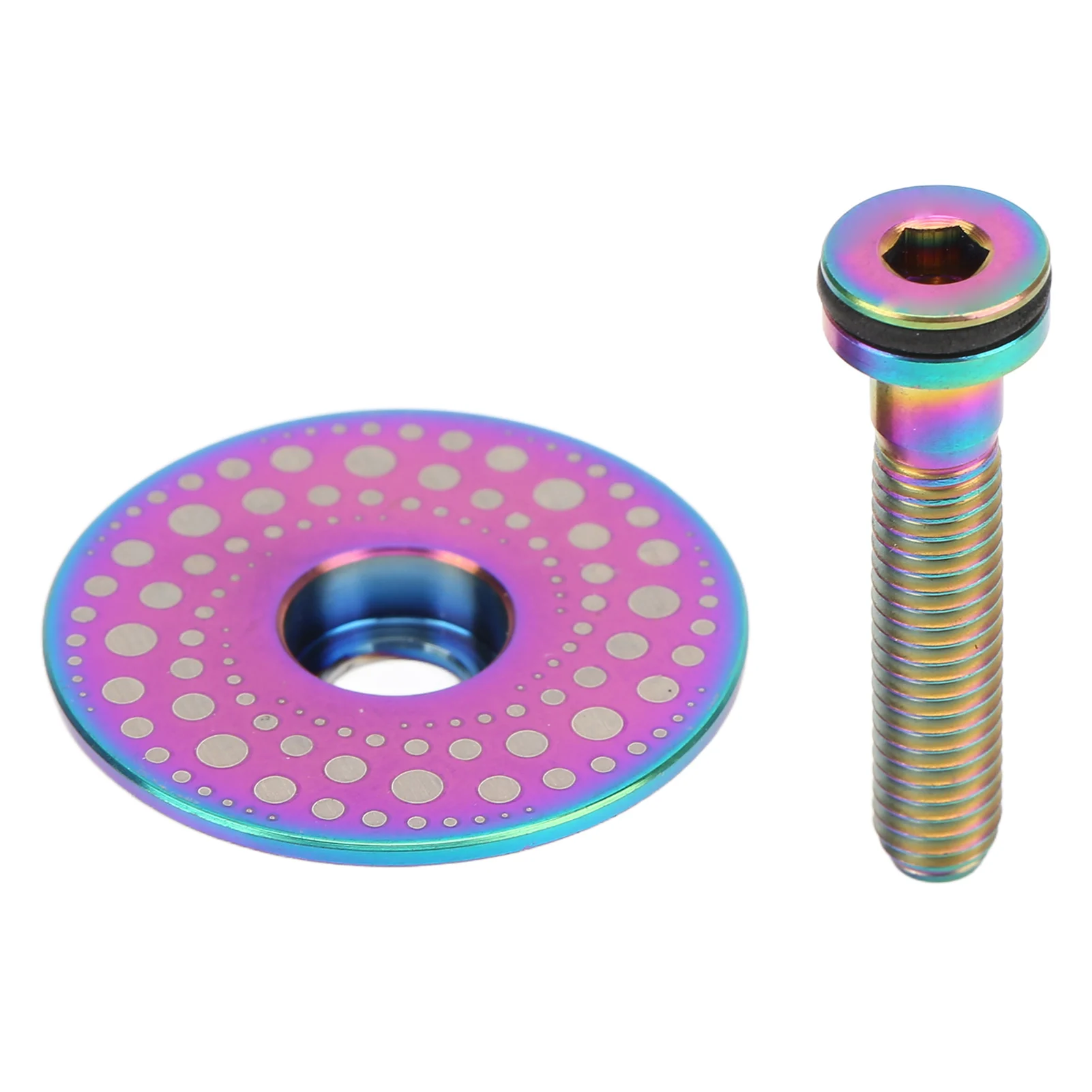 

RISK Road Mountain Bike Headset Top Cover Titanium Alloy Bicycle 28.6mm Front Fork Stem Top Caps with Bolt