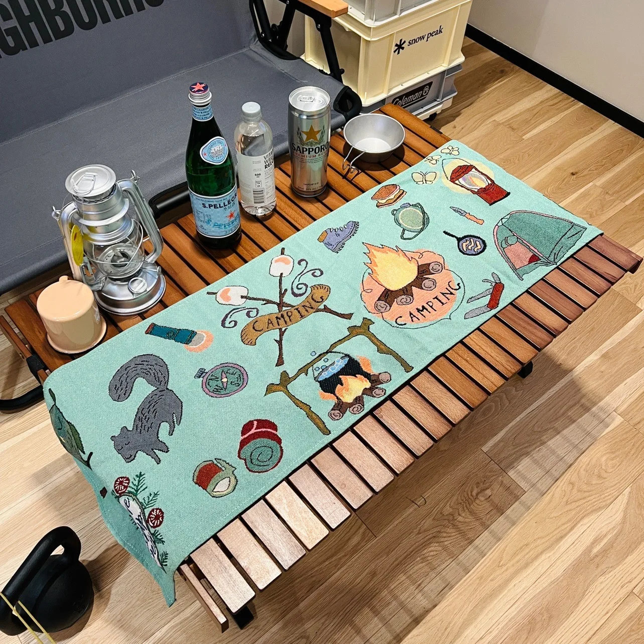 

Camping Campfire Print Table Runner Modern Style Dining Table Square Linen Tablecloth Wedding Party Decorations Picnic Placemats