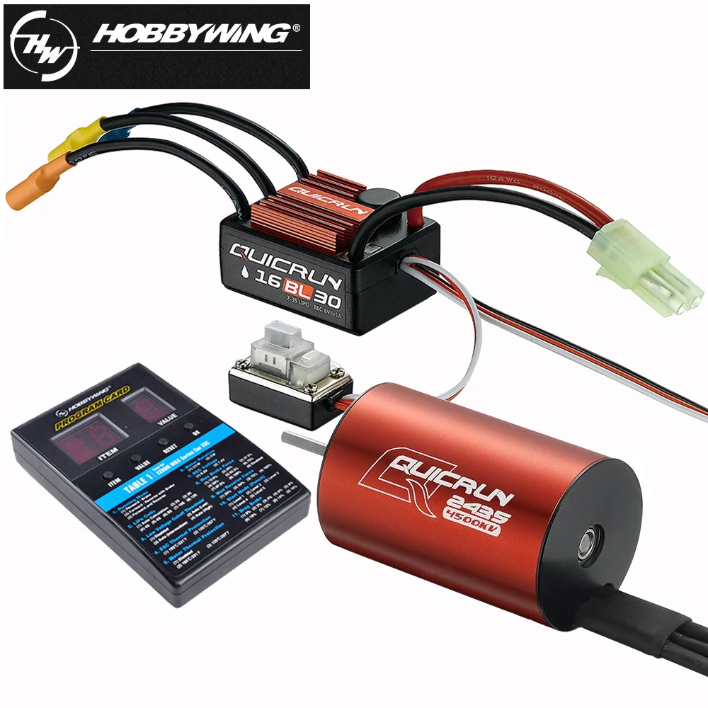 

Hobbywing QuicRun WP-16BL30 30A Brushless Speed Controller ESC+2435 4500kv Motor For 1/16 1/18 Touring Cars Buggies Trucks Toy