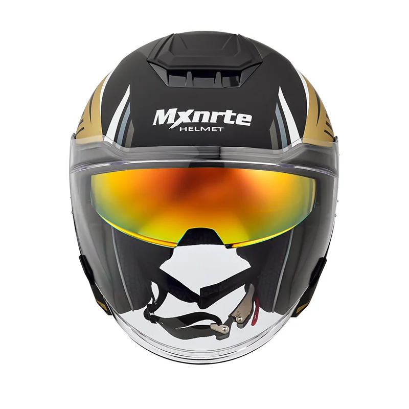 ECE одобренный Mxnrte Gatling черный золотой шлем для мужчин и женщин полушлем с двойными