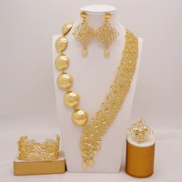 dubai gold color jewelry sets for women luxury necklace earrings bracelet ring sets indian african ethiopia bridal wedding gifts