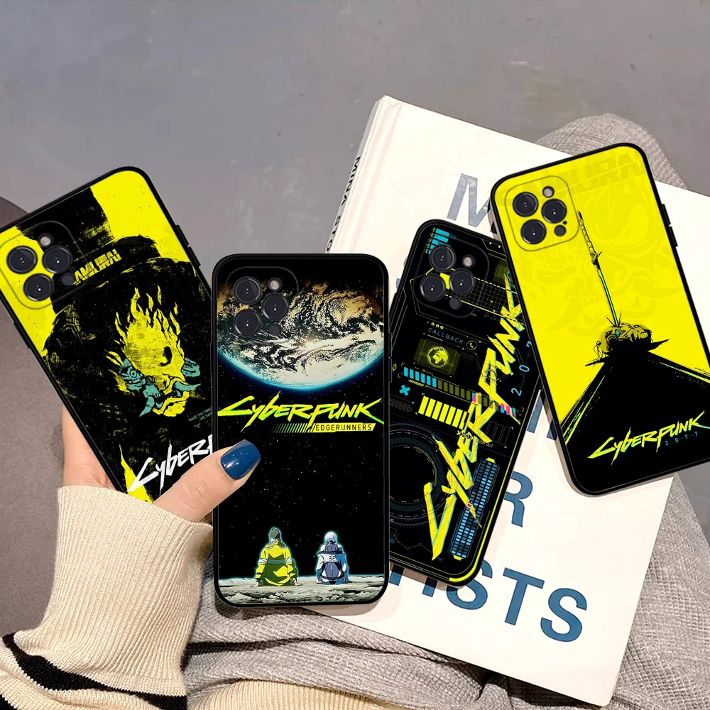 Чехол для телефона C-Cyberpunk E-Edgerunners IPhone 16 15 8 7 6 6S Plus X SE XR XS 14 11 12 13 Mini Pro Max Mobile Case