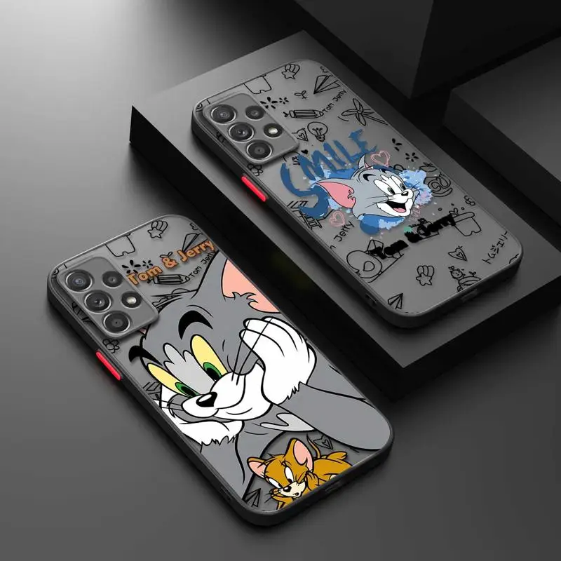 Матовый чехол T-Tom And J-Jerry для телефона Samsung Galaxy A53 A14 A52 A13 A12 A34 A71 A52s A42 A33 A51 A31 A23