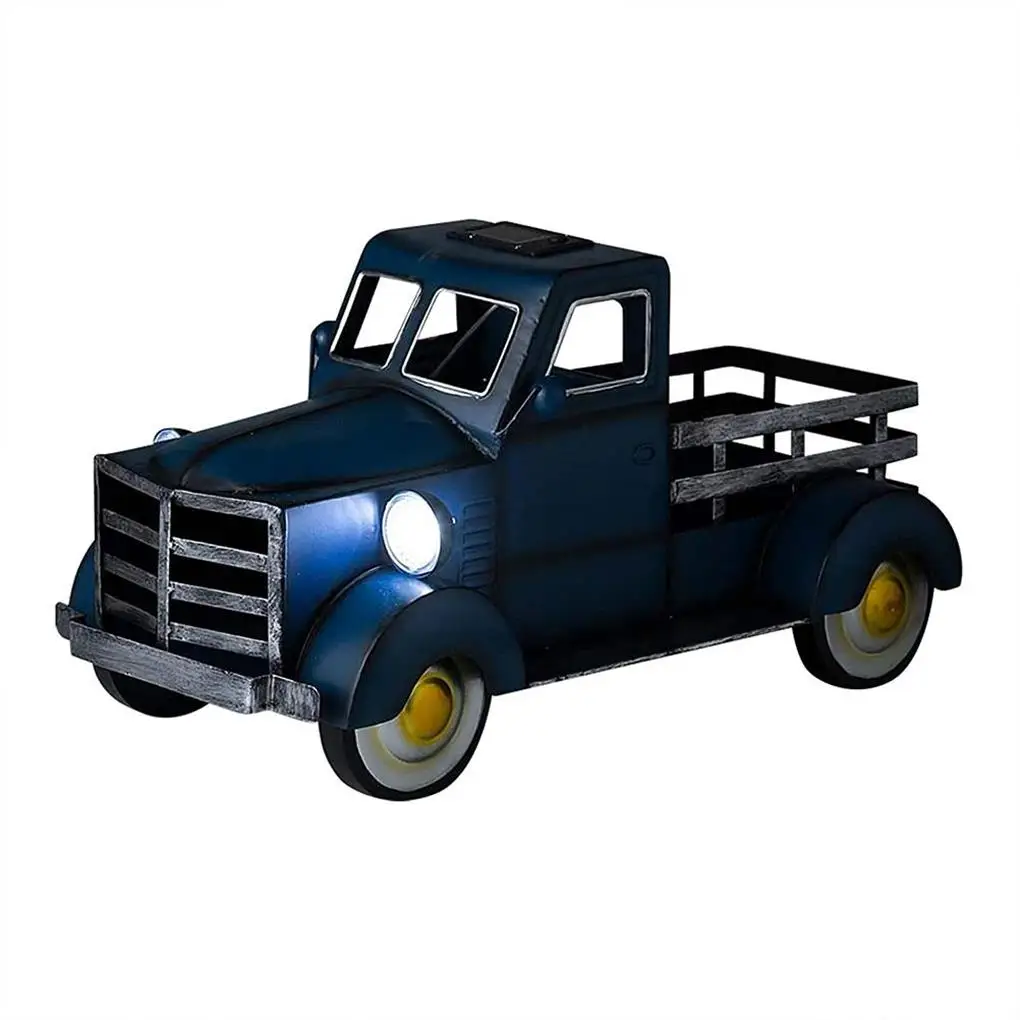 

Retro Style Solar Flower Pot Truck Garden Decorative Planter Outdoor