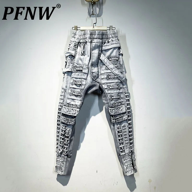 

Мужские брюки-карго PFNW, черные брюки с завязками, стиль панк, осень, 12ZS4027