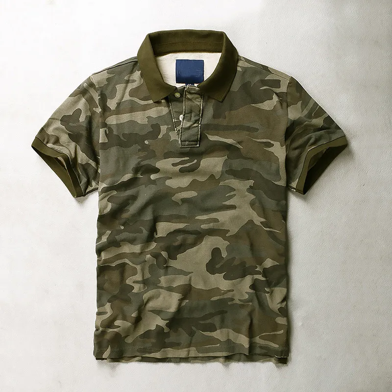 

Men's Military Style Camouflage T Shirt Summer Breathable Army Cargo Tees Short Sleeve Tops Polo Shirt For Male