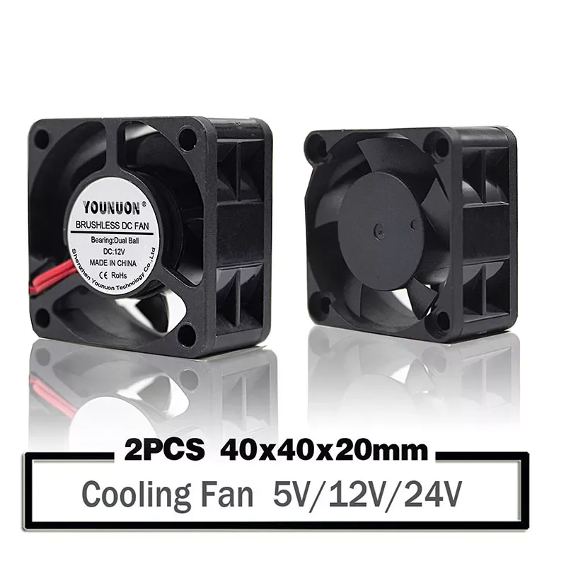 

2 Pieces Ball 40mm Cooling Fan 40x40x20mm Cooler 24V 12V 5V 4020 Computer Case Cooling Fan 2PIN 3PIN Heatsink Fan 3D Printer Fan