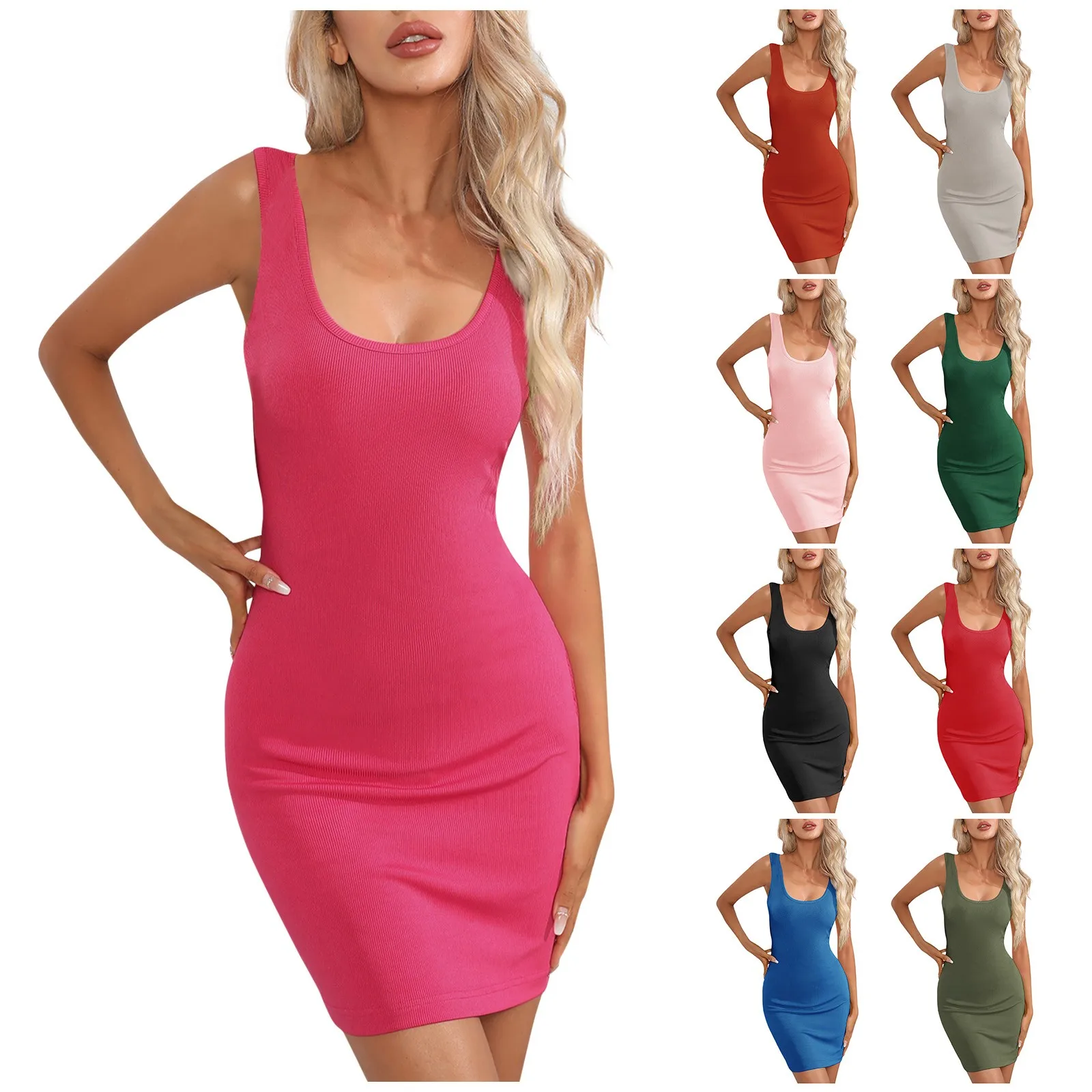 

Женское облегающее платье, облегающее однотонное платье без рукавов, в полоску, с U-образным вырезом, с сумкой на бедрах, на подтяжках, платья