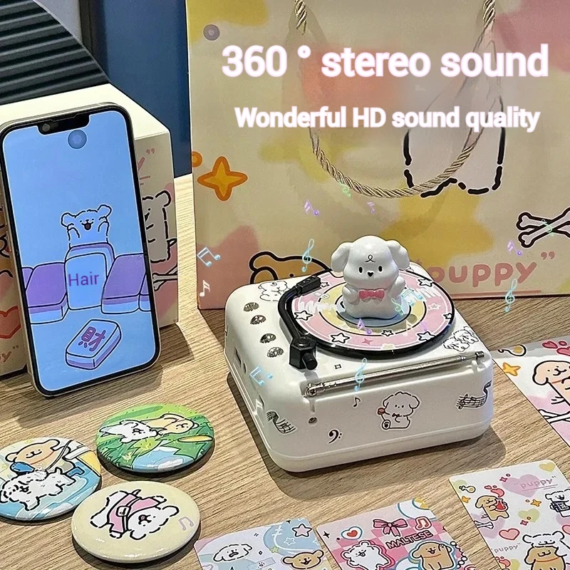 Линейный щенок милый изысканный Bluetooth-динамик игрушка подарочная коробка