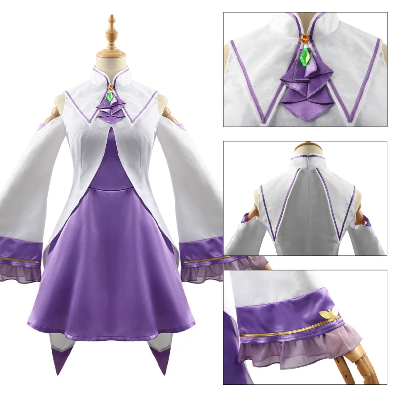 Женский костюм для косплея Emilia парик из аниме Re:Life In a в другом мире униформа