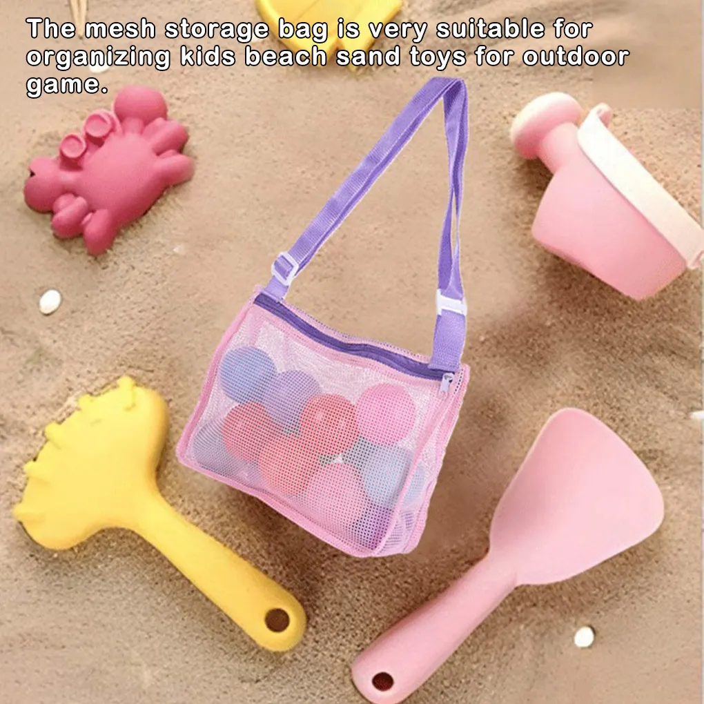 

Pack of 3 Beach Mesh Bag Sand Away Toy Pouch Portable Organizer Pocket