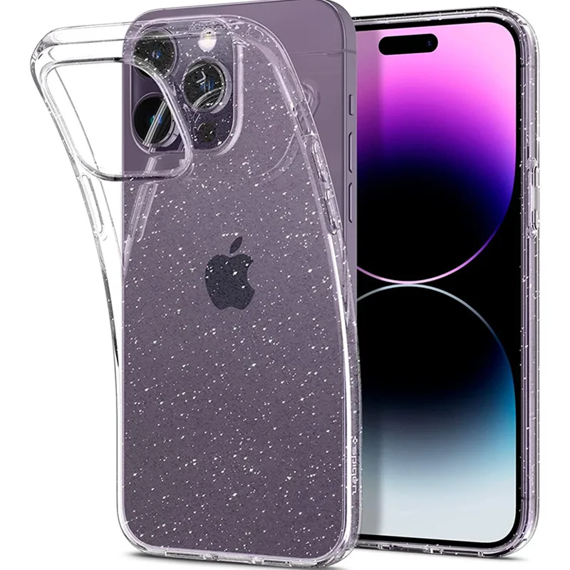Кристально чистый блестящий блестящий блестящий чехол для iPhone 14 13 11 Pro Max 12 Mini XS XR X 8 7 Plus 14Pro 13Pro Promax i14 Женская обложка на.