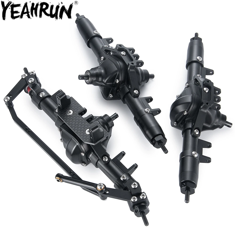 YEAHRUN Metal CNC Axle Front & Middle & Rear Portal Axle for 1/10 RC Rock Crawler Car Axial SCX10 Upgrade Parts