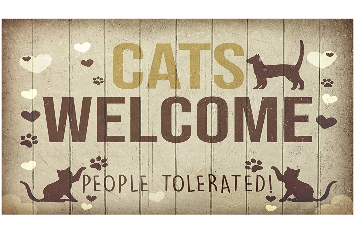 

«Кошки приветствуются», забавный настенный знак для домашних животных», искусство фермерского дома с изображениями кошек, деревенский дом...