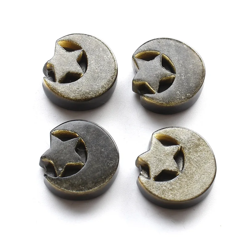 

1 / 3 / 5 Pcs Natural Golden Obsidian Crystal Moon And Star