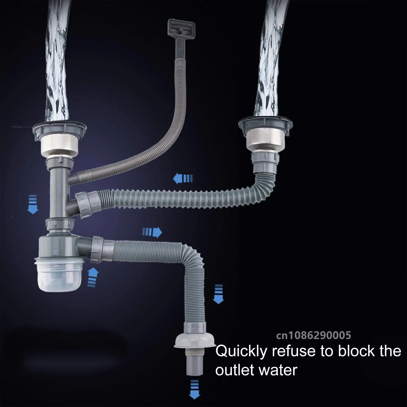 Дезодорация кухонной раковины сливной шланг для фильтр двойной одинарный бак