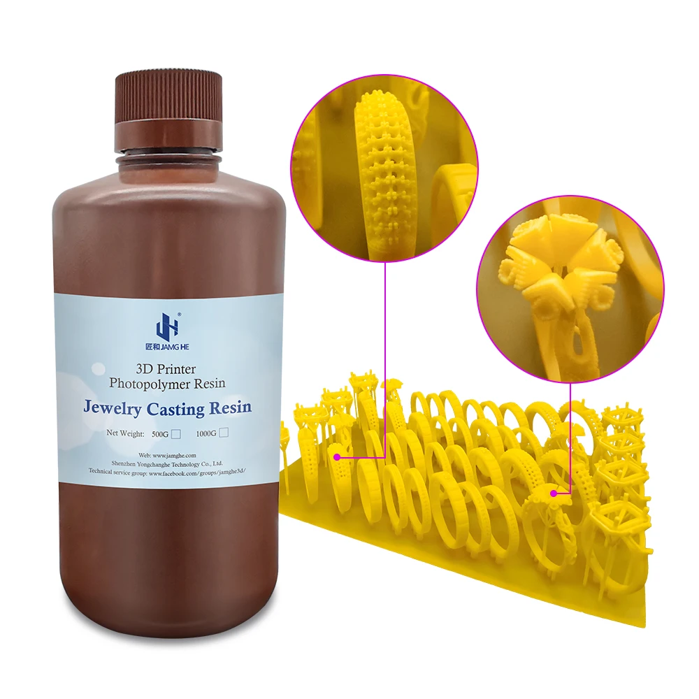 

3D принтер JAMGHE для литья ювелирных изделий, УФ-отверждаемая смола, смола для литья под давлением LCD DLP Lost Wax 500 нм, фоточувствительная Фотополим...