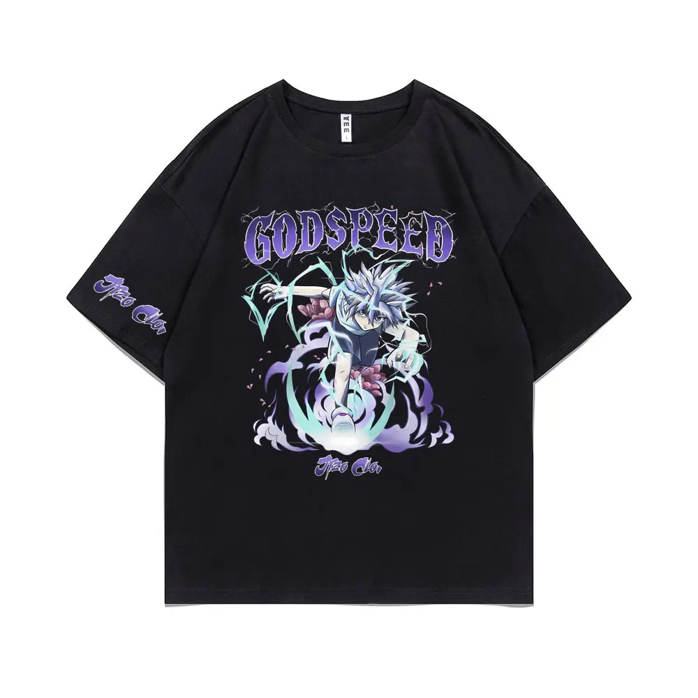 

Japanese Manga Killua Zoldyck Tshirt Anime Hunter X Hunter T Shirt for Man Vintage T-shirt Men Oversized Tees Male Streetwear