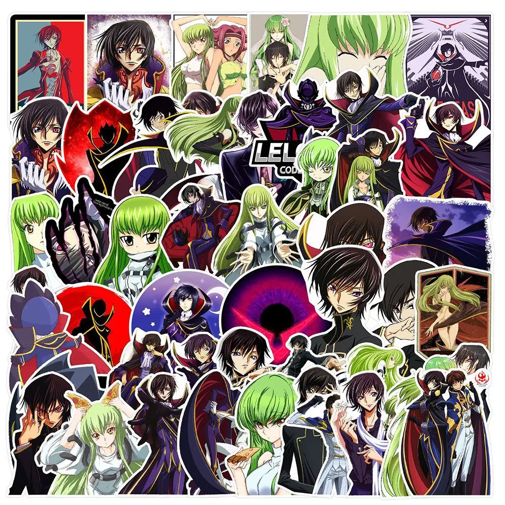 50 шт., аниме, мультяшный код, гиас, Lelouch, наклейки, украшения, сделай сам, Ipad, чемодан, чехол для телефона, материал для справочника, наклейка, коллекция (art.: 3920cbc40aec0) - 3920cbc40aec0