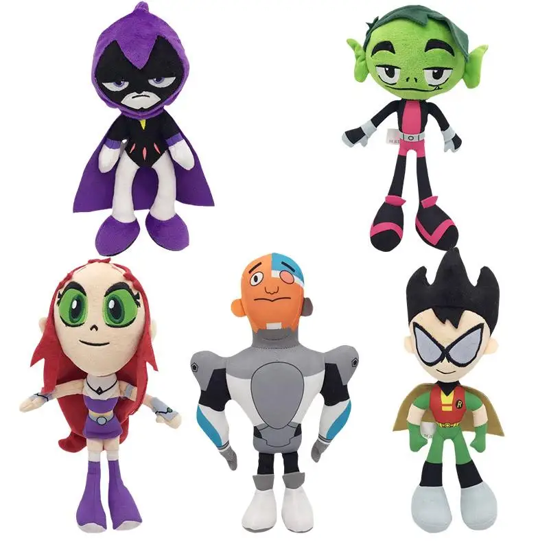 

Kawaii Teen Titans Go Plush Doll Toy Cartoon Robin Beast Boy Cyborg Raven Plush Toy Soft Movie Figure Toy Plush Stuffed Gift