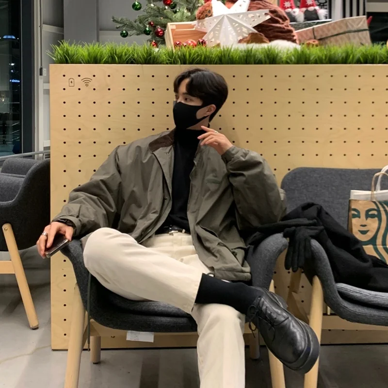 Winter Jacket Men Warm Fashion Casual Thicken Lamb Wool Jackets Mens Streetwear Korean Loose Thick Short Coat Mens Parker M-2XL