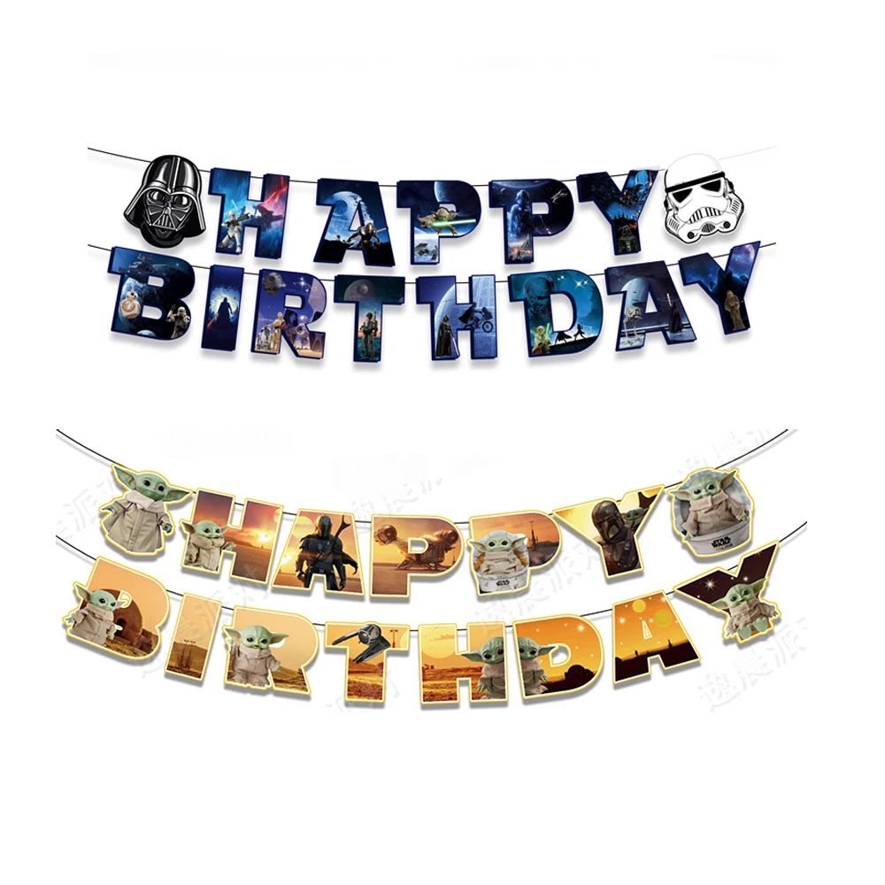 1 компл./лот Йода Звездные войны тема овсянка с днем рождения флаги украшения