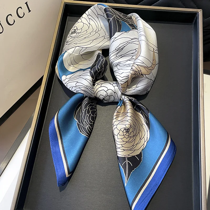 

Pure Silk brand scarf women 70*70cm New print fashion scarves small squares head scarf women shawl spring decorative scarves