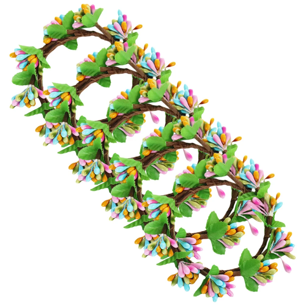 

5pcs Artificial Wreaths Easter Wreath Rings Tealight Decorative Wreaths