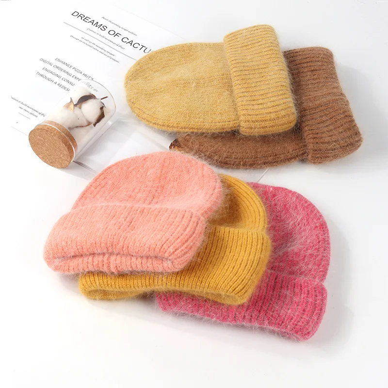 

Женская однотонная зимняя шапка VISROVER, 7 цветов, универсальные зимние облегающие шапки, новые кашемировые женские теплые шапочки