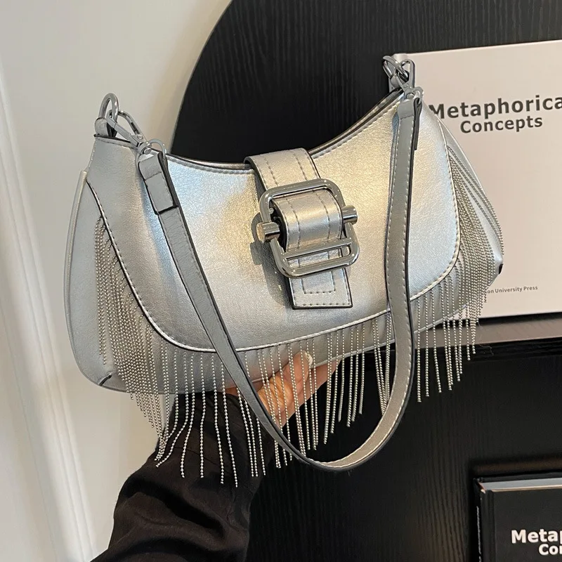 

Новинка 2023, стильные сумки для женщин, сумка на плечо, брендовая дизайнерская женская сумка через плечо из искусственной кожи, модная сумка-мессенджер с Тонкой кисточкой